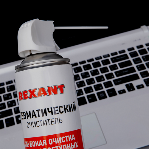 Пневматический очиститель (Сжатый воздух) DUST OFF, 1000мл (720мл), аэрозоль REXANT, детальное фото