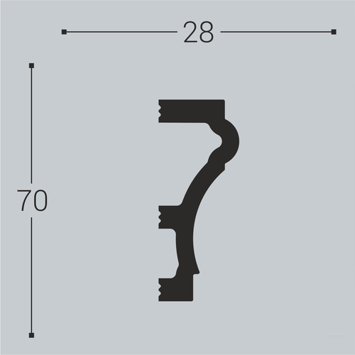 Молдинг ДЕ БАГЕТ Polymer M7 xps 70x15 мм, картинка