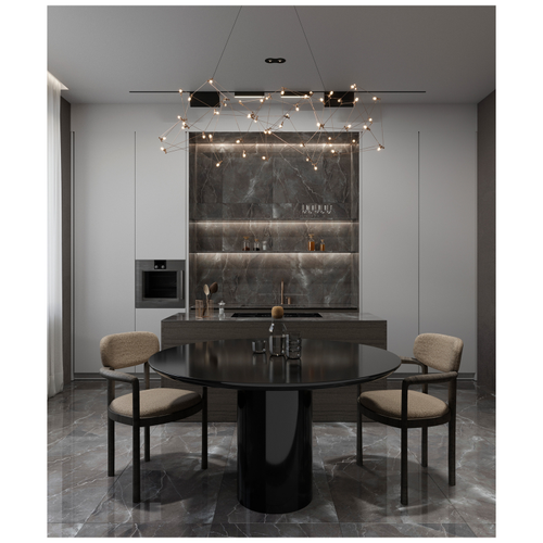 Керамогранит ARCADIA CERAMICA Палпис Неро серый полированный 60x60 см 1,44 м2, вид