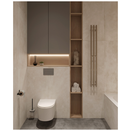Керамогранит ARCADIA CERAMICA Цементум Бьянко бежевый матовый 60x120 см 1,44 м2, фотография