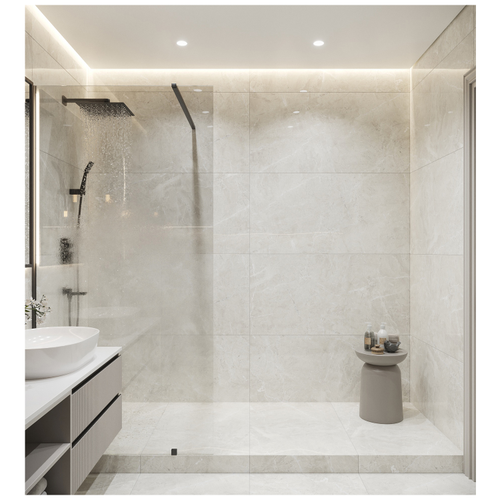 Керамогранит ARCADIA CERAMICA Флоренция Бьянко серый полированный 60x120 см 1,44 м2, вид