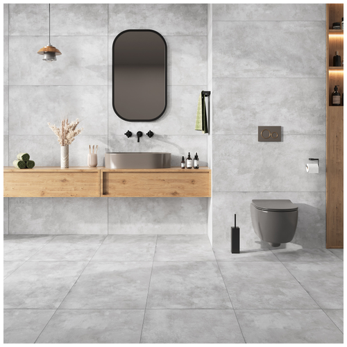 Керамогранит ARCADIA CERAMICA Цементум Лайт Грей светло-серый матовый 60x120 см 1,44 м2, картинка
