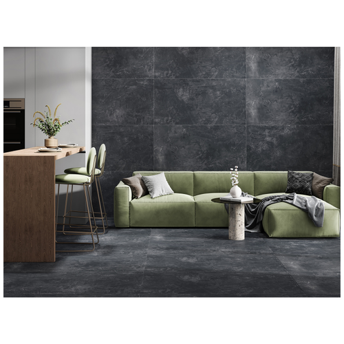 Керамогранит ARCADIA CERAMICA Симфони Неро черный матовый 60x120 см 1,44 м2, фотография