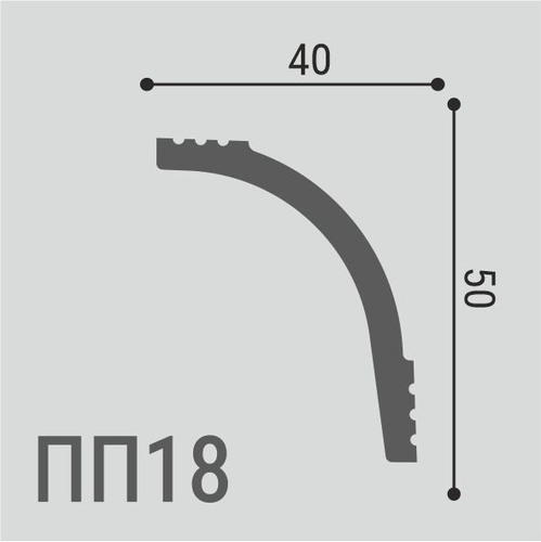 Плинтус потолочный ДЕ БАГЕТ Polymer 18 xps 50х40 мм, фото