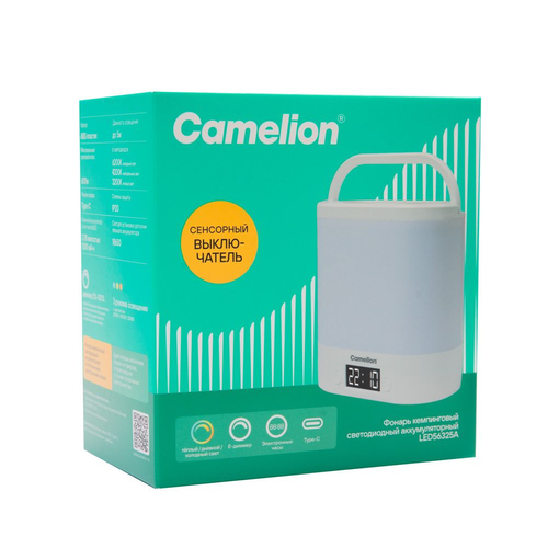 Фонарь CAMELION LED аккумуляторный LED56325A 3,7В, бел., LED, 3 режима, димм, картинка