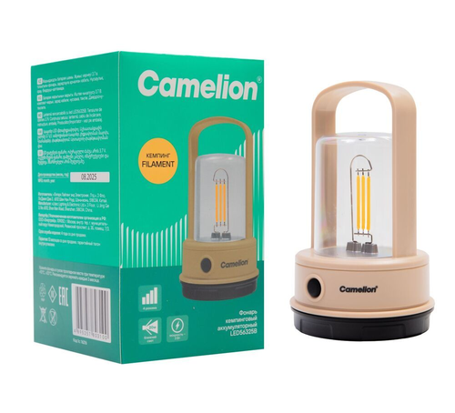 Фонарь CAMELION LED аккумуляторный LED56325B 3,7В филамент 4 режимаType-C, вид