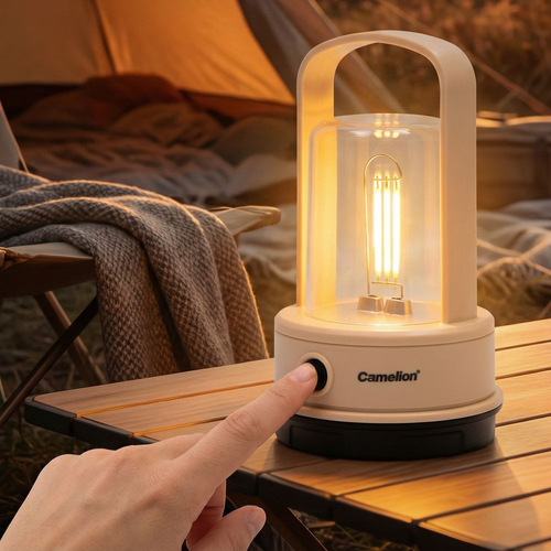 Фонарь CAMELION LED аккумуляторный LED56325B 3,7В филамент 4 режимаType-C, крупный план