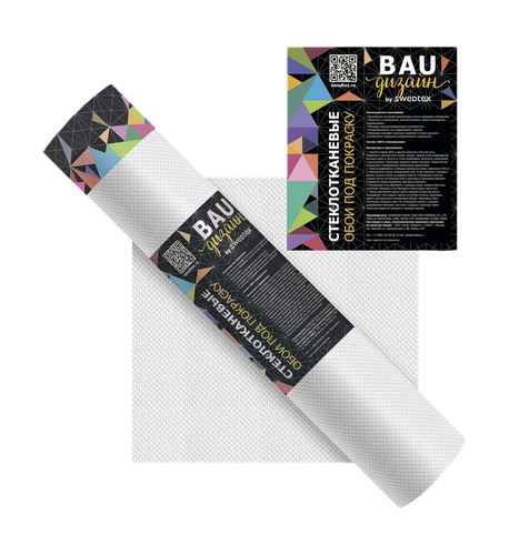 Обои BAU BY SWEDTEX стеклоРогожка мелкая сорт 1 125 г/м2 25х1м, фотография