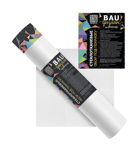 Обои BAU BY SWEDTEX стеклоРомб средний сорт 1 160 г/м2 25х1м, изображение