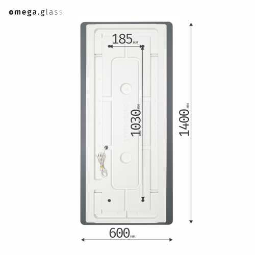 Зеркало OMEGA GLASS с подсветкой Jumbo 5 60х140, изображение