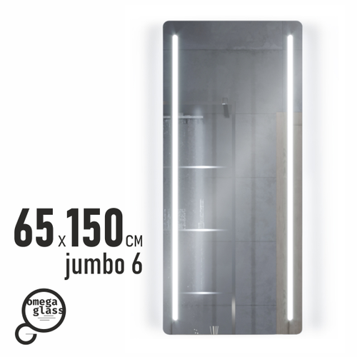 Зеркало OMEGA GLASS с подсветкой Jumbo 6 65х150, фотография