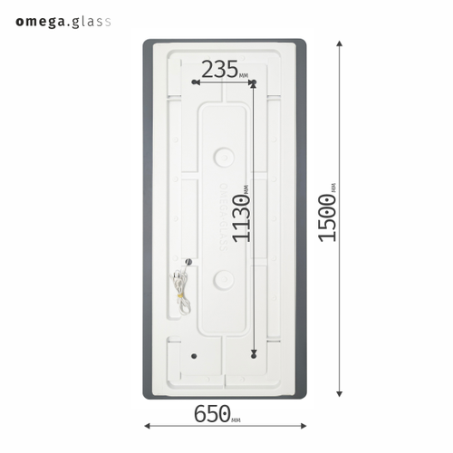 Зеркало OMEGA GLASS с подсветкой Jumbo 6 65х150, детальное фото