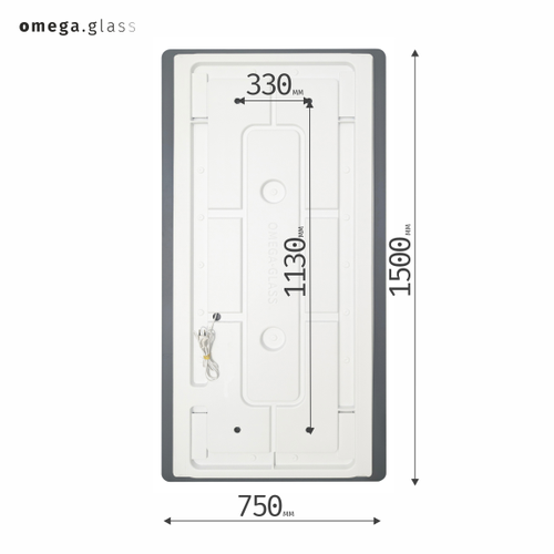 Зеркало OMEGA GLASS с подсветкой Jumbo 7 75х150, фотография
