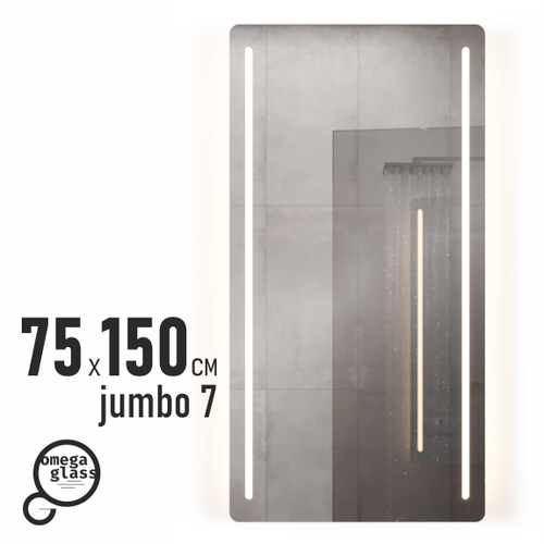 Зеркало OMEGA GLASS с подсветкой Jumbo 7 75х150, фотография