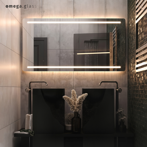 Зеркало OMEGA GLASS с подсветкой Jumbo 7 75х150, крупный план