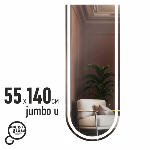 Зеркало OMEGA GLASS с подсветкой Jumbo U 55х140, крупный план