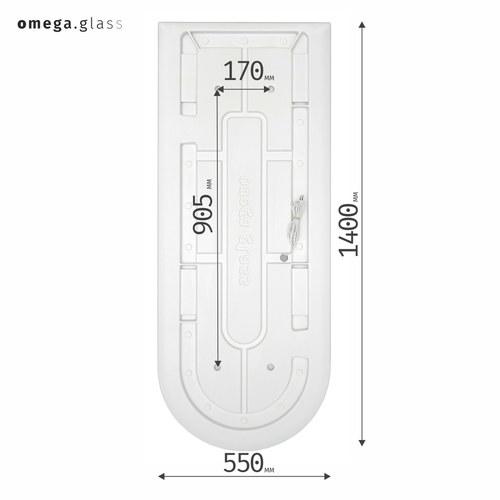 Зеркало OMEGA GLASS с подсветкой Jumbo U 55х140, изображение