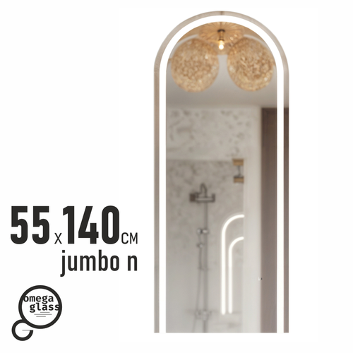 Зеркало OMEGA GLASS с подсветкой Jumbo N 55х140, изображение