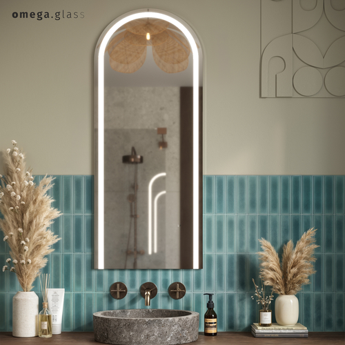 Зеркало OMEGA GLASS с подсветкой Jumbo N 55х140, изображение