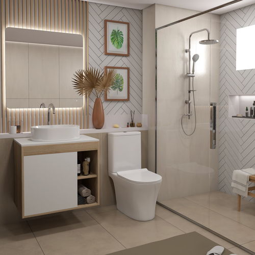 Унитаз WATERSENSE напольный безободковый с быстросъемным сиденьем микролифт Ba, фотография