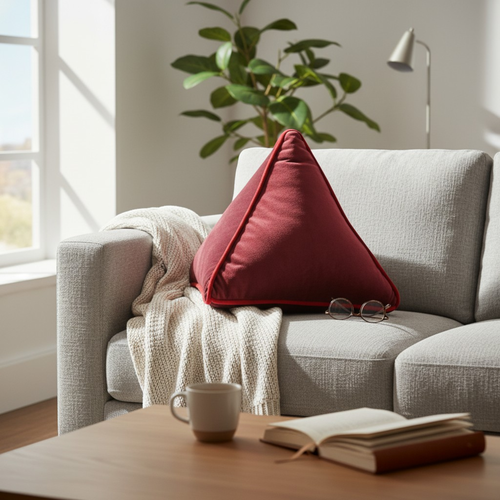 Подушка декоративная HOMECLUB Velvet треугольник, бежевая, Арт. CJ1224-3, картинка