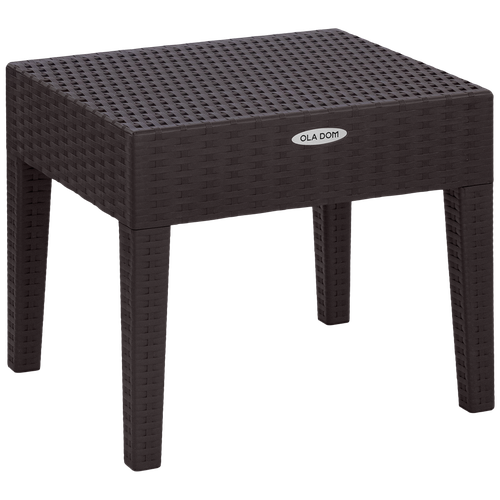 Столик журнальный садовый OLA DOM Rattan, коричневый, 53х46х45см, 3,05кг, картинка