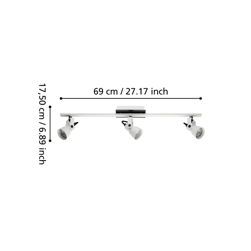 Спот EGLO Led trillo 3х5w (gu10)сталь, белый, черный, изображение