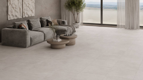Керамогранит ETRENAL Beton Silver серый 60X60см 1,44м², крупный план