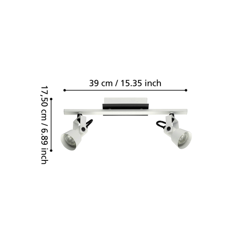 Спот EGLO Led trillo 2х5вт (gu10) сталь, белый, черный, изображение