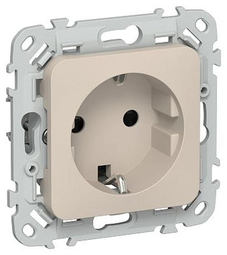 Розетка IEK Flite с з/к/ш б/к 16А РСш11-1-ФлЛ льн., картинка