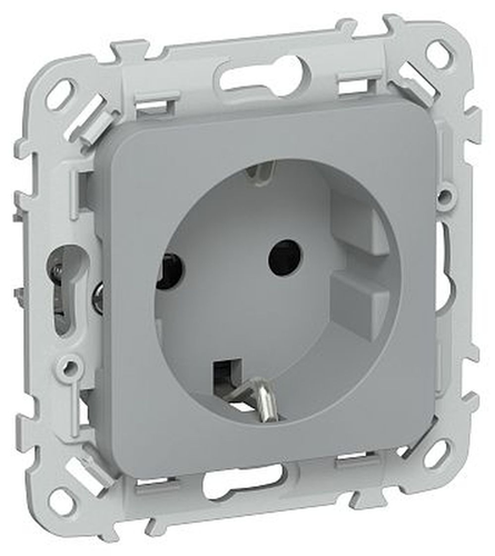 Розетка IEK Flite с з/к/ш б/к 16А РСш11-1-ФлС сер., фотография