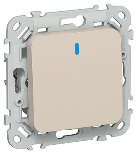 Выключатель IEK Flite 1-кл. с инд. 10А ВС11-1-1-ФлЛ льн., изображение