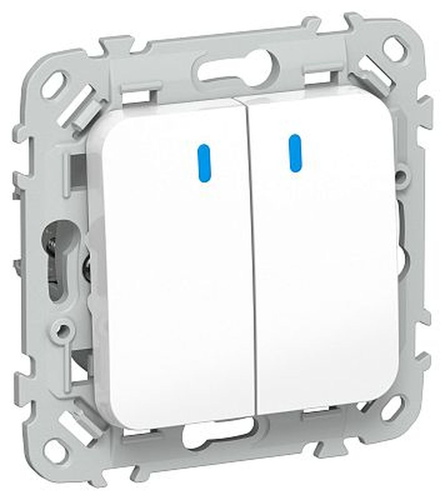 Выключатель IEK Flite 2-кл. с инд. 10А ВС12-1-1-ФлБ бел., фото
