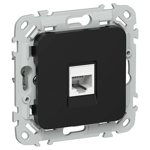 Розетка IEK Flite комп. RJ45 кат.5Е UTP РК5е-1-0-ФлЧ чер., картинка