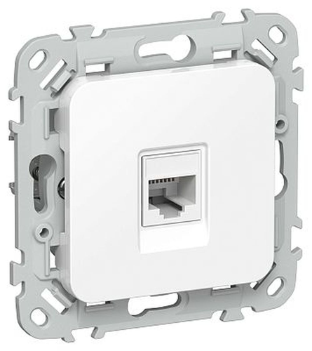 Розетка IEK Flite комп. RJ45 кат.5Е UTP РК5е-1-0-ФлБ бел., изображение
