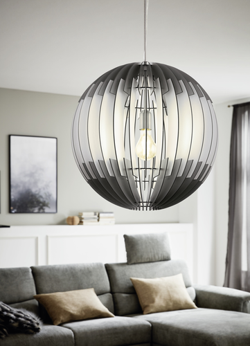 Cветильник EGLO Подвесной потолочный olmero, 1х60w e27, d700, h2000, сталь,, фотография