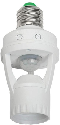 Датчик движения IEK дд 045 белый e27 60вт 360гр 6м ip20, крупный план
