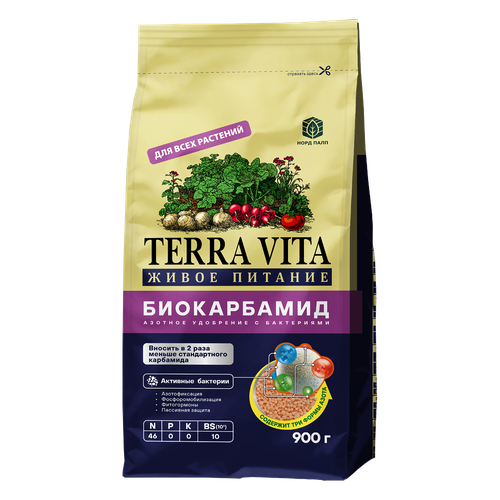 Биоудобрение TERRA VITA биокарбамид (пакет 0,9 кг), шт, крупный план