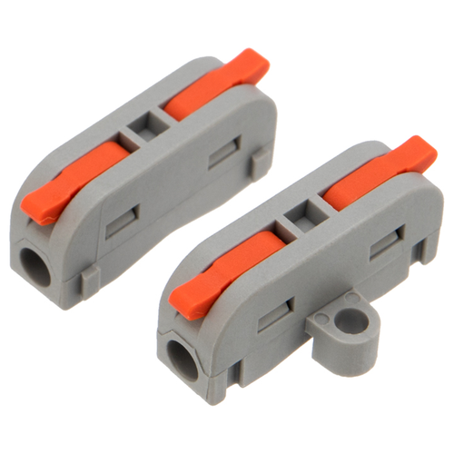 Клемма REXANT смк 222-421p проходн 1 полюс, монт.площ.(0,08-4 мм²), серая, вид