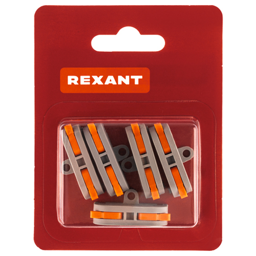 Клемма REXANT смк 222-421p проходн 1 полюс, монт.площ.(0,08-4 мм²), серая, крупный план