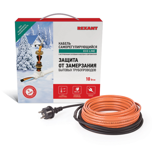 Кабель REXANT греющий саморегул пищевой модель srp 10htm2-ct, готовый комп, вид