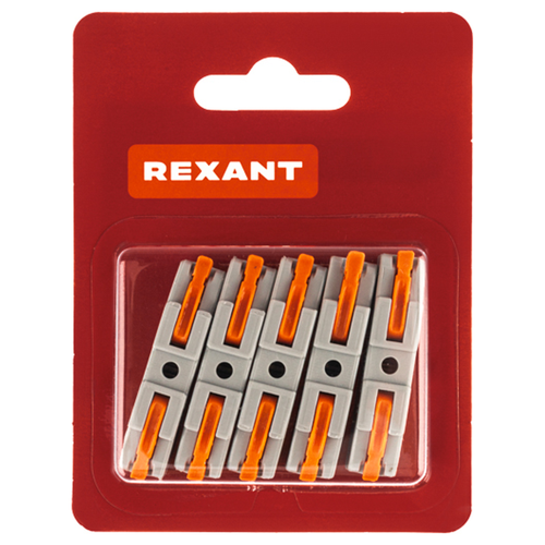 Клемма REXANT смк 222-421 проходн 1 полюс (0,08-4 мм²), серая (5 шт./уп.), вид