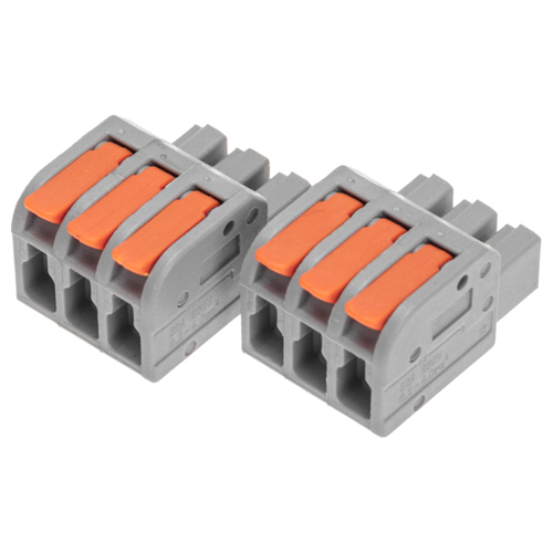 Клемма REXANT смк 222-423r проходн разъемная 3 полюса серая 0,2-2,5/4мм² (, детальное фото