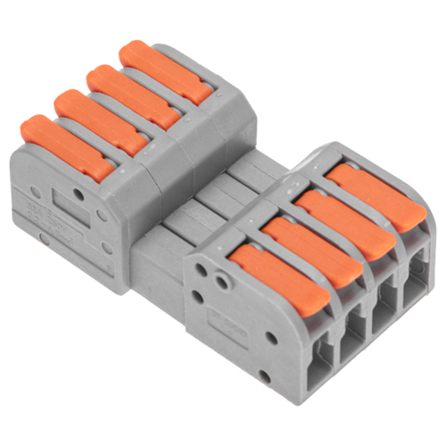 Клемма REXANT смк 222-424r проходн разъемная 4 полюса серая 0,2-2,5/4мм² (, картинка