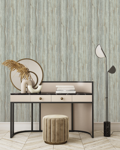 Обои флизелиновые EURO DECOR Euro Decor Pietra 7333-10 зеленые, крупный план
