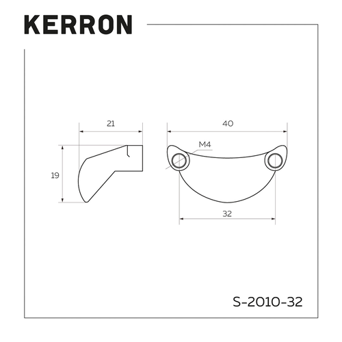 Ручка-скоба KERRON 32ммзолото, крупный план