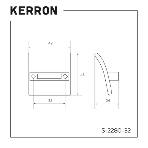 Ручка-скоба KERRON 32мм хром, крупный план