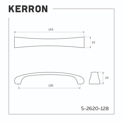 Ручка-скоба KERRON 128мм матовый чёрный, крупный план