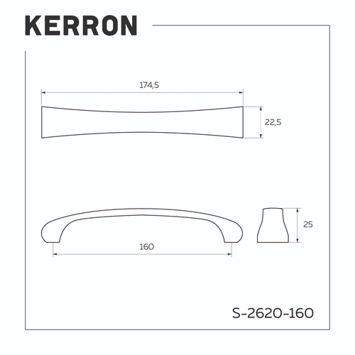 Ручка-скоба KERRON 160мм матовый черный, крупный план