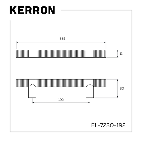 Ручка-рейлинг KERRON 192 мм, черн хром EL-7230-192 BN, вид